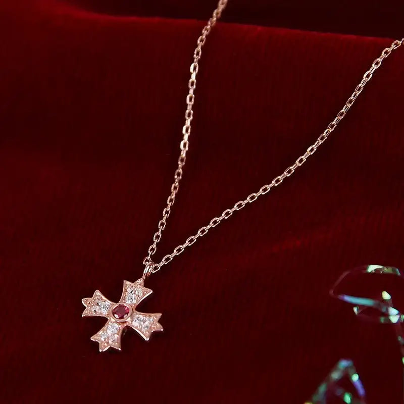 Saint Tail x Clue - Cross 10K Gold Necklace - CLUE - Jewelry - Harumio