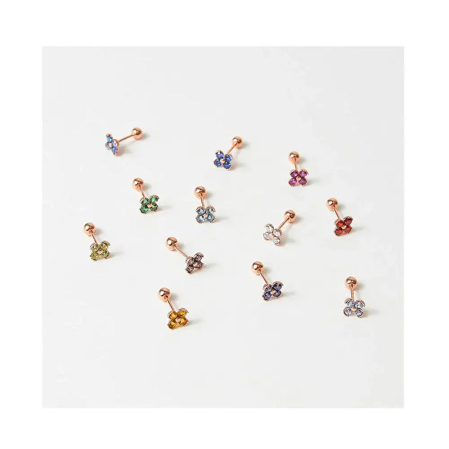 CLUE - Blossom 14K Yellow Gold Ear Pierce (Birthstone) - CLUE - Jewelry - Harumio