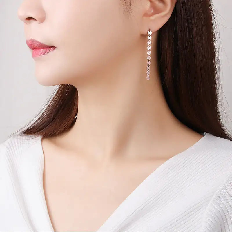 CLUE - Pure Coin Drop Silver Earrings - CLUE - Jewelry - Harumio