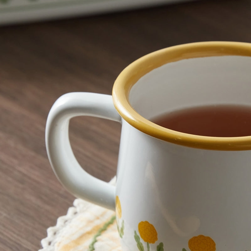 Korean L Dandelion - Enamel Round Mug