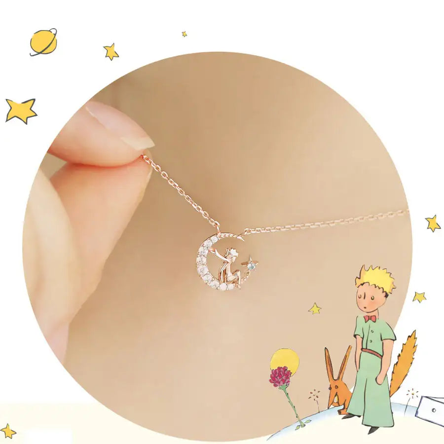 Le Petit Prince x OST - Le Petit Prince with The Moonlight Rose Gold Necklace - OST - Accessories, Jewelry - Harumio