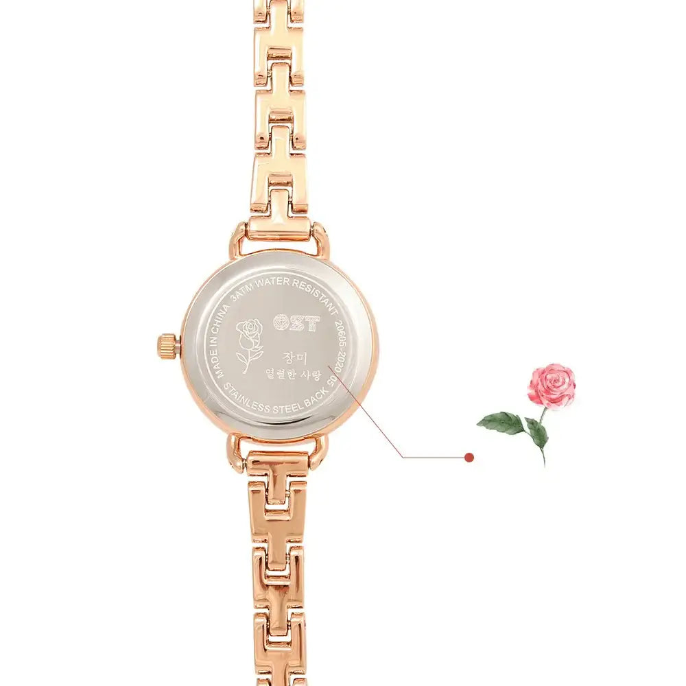 OST - Rose Flower Rose Gold Metal Watch - OST - Watch - Harumio