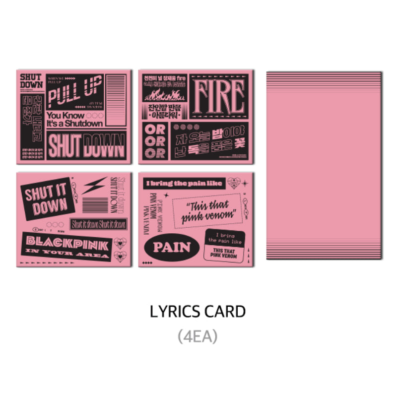 BlackPink - BPTOUR - Lyrics Card + Photo Card Set