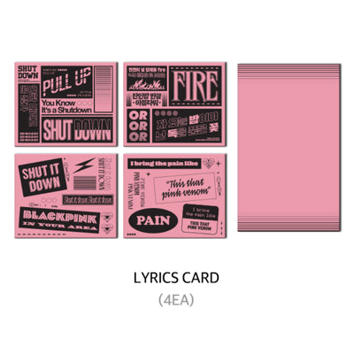 BlackPink - BPTOUR - Lyrics Card + Photo Card Set