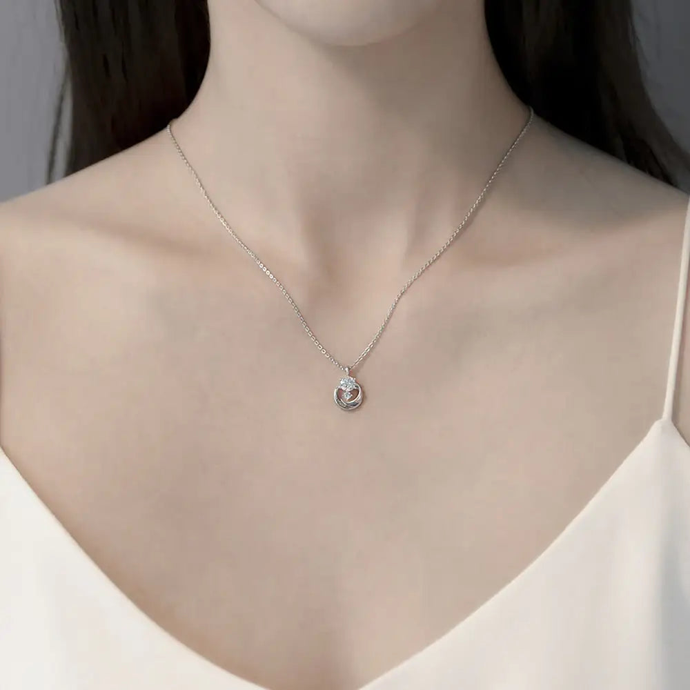 OST - Simulated Diamond 0.5ct Twist Necklace - OST - Jewelry - Harumio