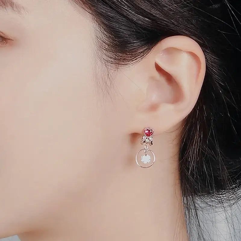 Saint Tail x Clue - Lovely Ribbon Silver Earring - CLUE - Jewelry - Harumio