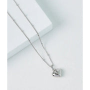CLUE - Plump Heart Embossed Silver Necklace - CLUE - Jewelry - Harumio