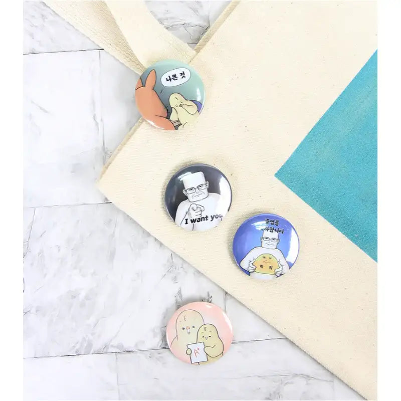 Graduate School Escape Journal - Round Pin Button - Webtoon Shop - Badge - Harumio