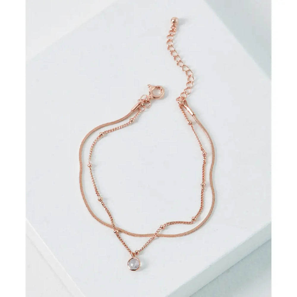 CLUE - Wish Spell Natural Stone Integrated Layered Silver Bracelet - CLUE - Jewelry - Harumio