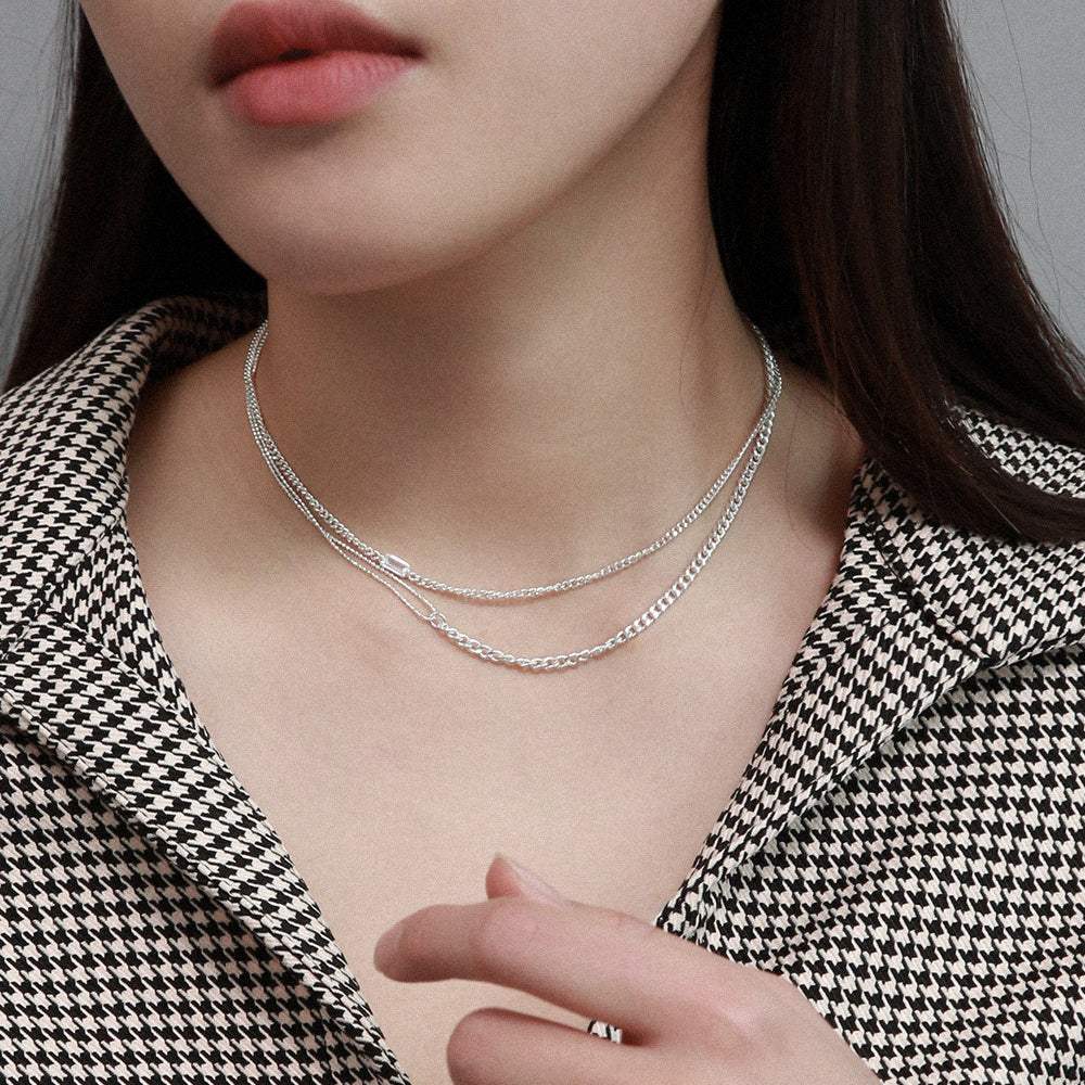 OST - Luminous Unique Chain Silver Necklace - OST - Jewelry - Harumio