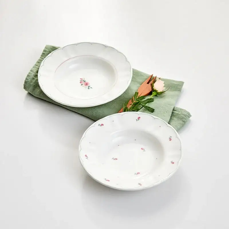 Korean L Rose in the Spring - Front Plate 2P - Modern House - Plates - Harumio
