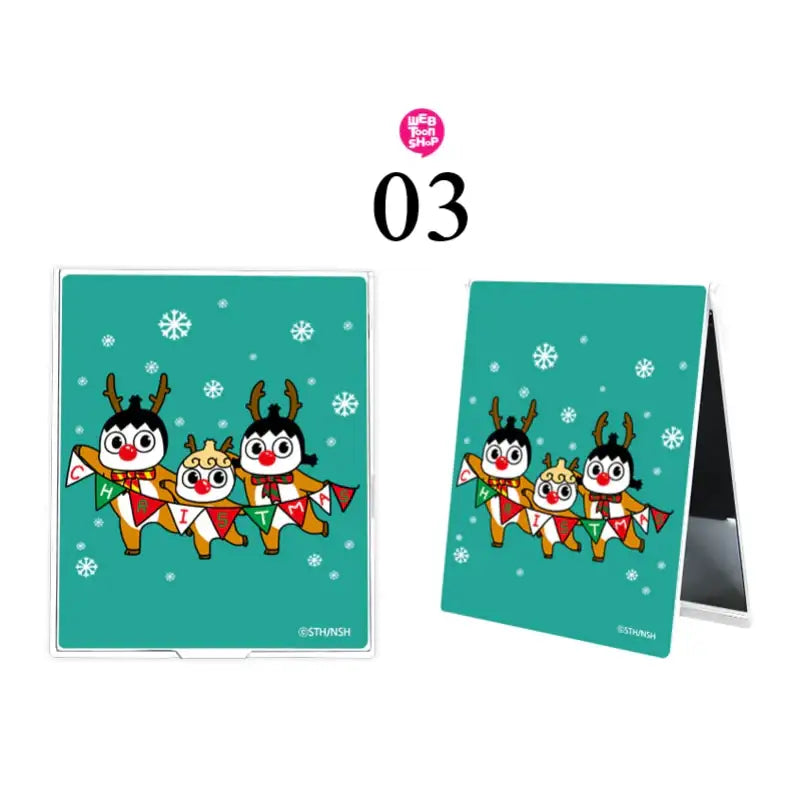Don't Let Go of the Mental Rope - Christmas Square Folding Mirror - Webtoon Shop - Mirrors - Harumio