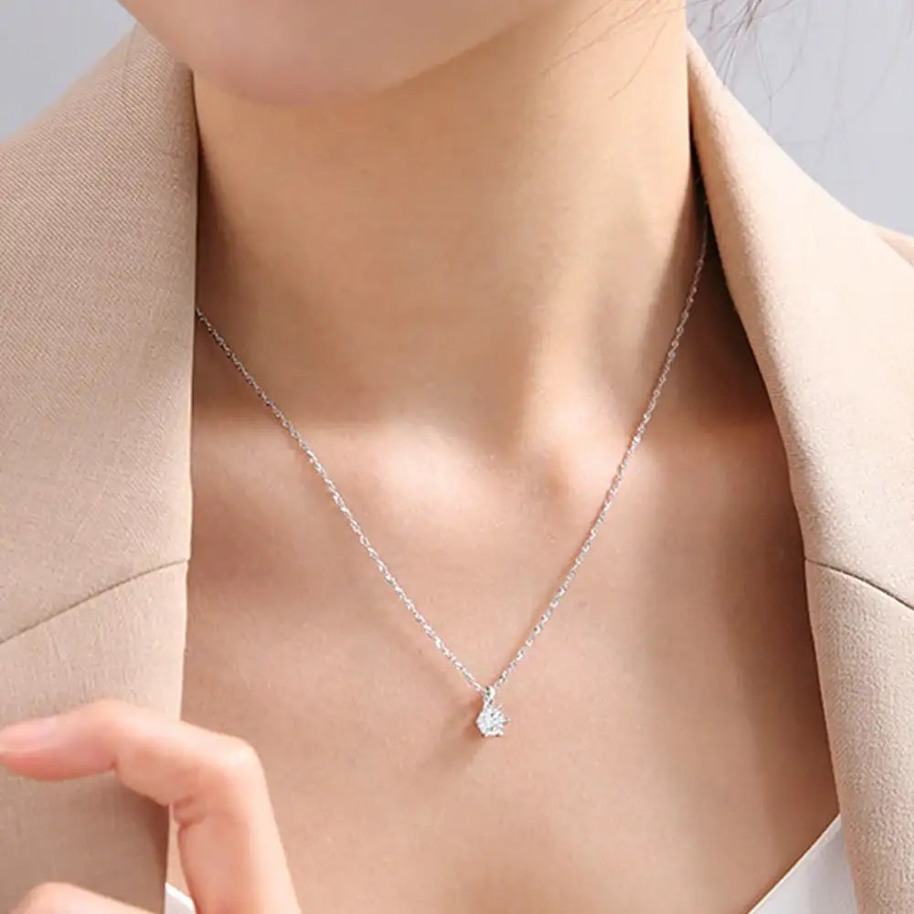 OST - Prong Setting Simulated Diamond Necklace - OST - Jewelry - Harumio