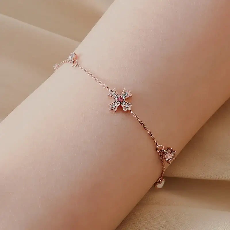 Saint Tail x Clue - Cross Silver Bracelet - CLUE - Jewelry - Harumio
