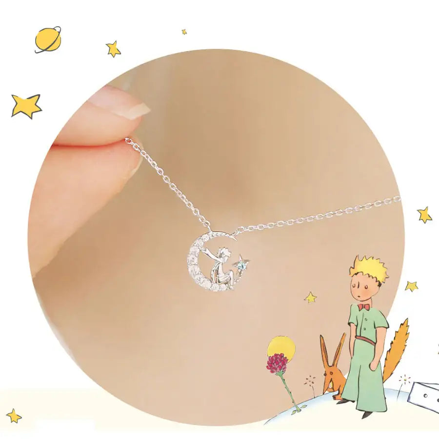 Le Petit Prince x OST - Le Petit Prince with The Moonlight Silver Necklace - OST - Accessories, Jewelry - Harumio