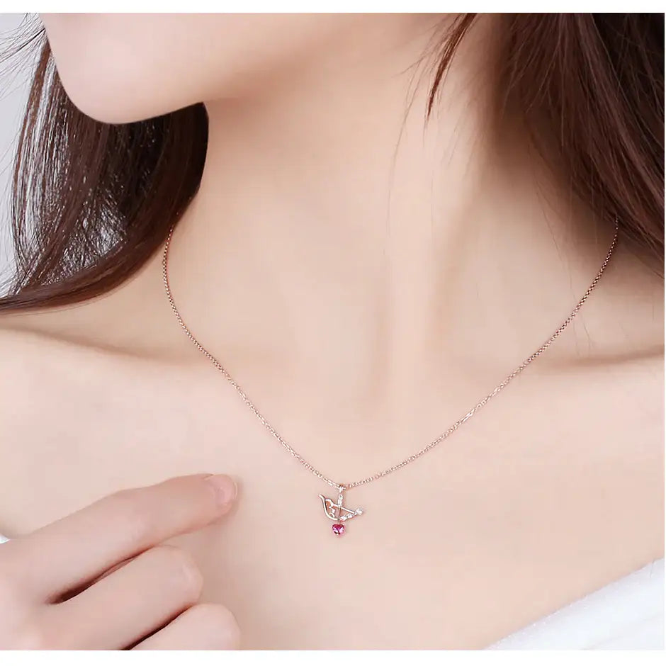 CLUE - Good Fortune July Cupid Silver Necklace - CLUE - Jewelry - Harumio