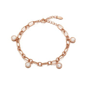 CLUE - Cubic Link Chain Rose Gold Bracelet - CLUE - Jewelry - Harumio