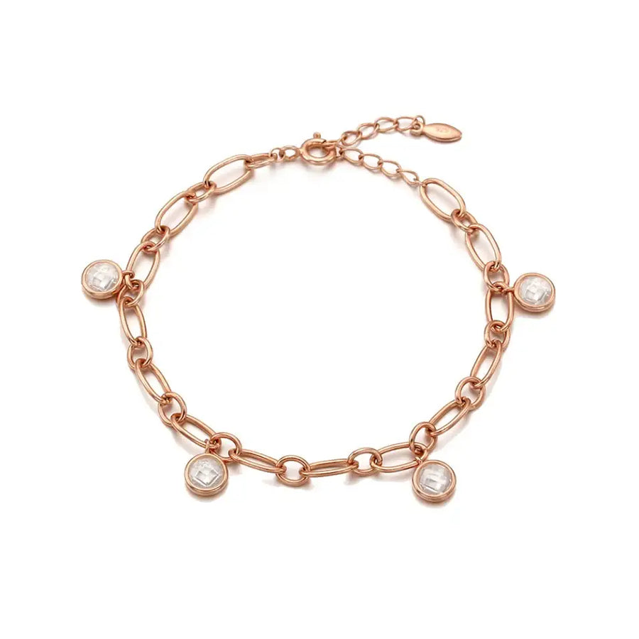 CLUE - Cubic Link Chain Rose Gold Bracelet - CLUE - Jewelry - Harumio
