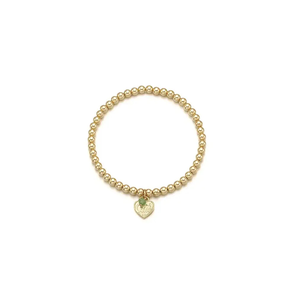 CLUE - 14K Gold Filled Eternal Peridot Stone Heart Bracelet - CLUE - Jewelry - Harumio
