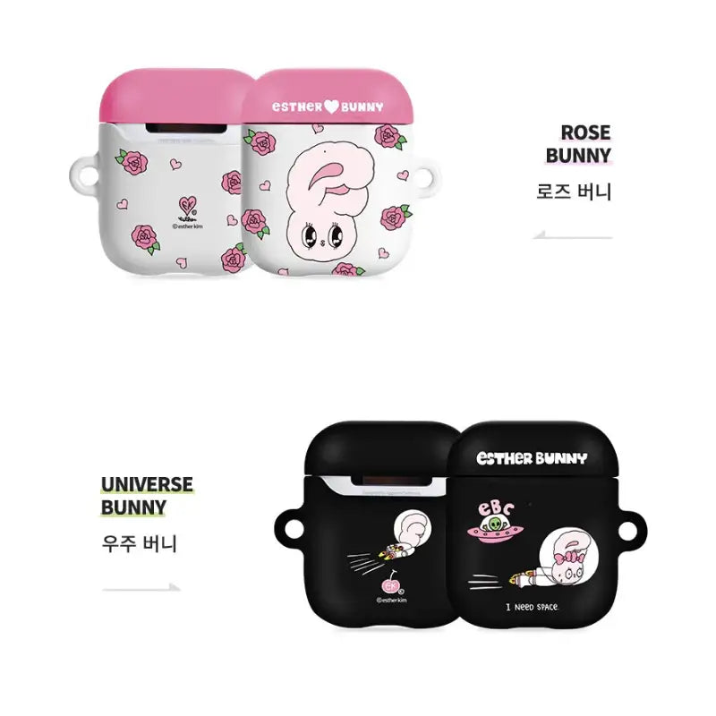 Esther Bunny - AirPods 1/2 Hard Case + Acrylic Keyring - Esther Bunny - AirPods Case - Harumio