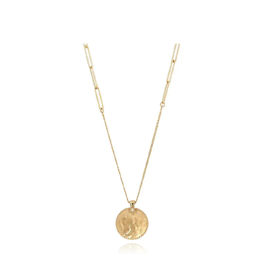 CLUE - C Collection Vintage Coin Mix Chain Silver Necklace - CLUE - Jewelry - Harumio