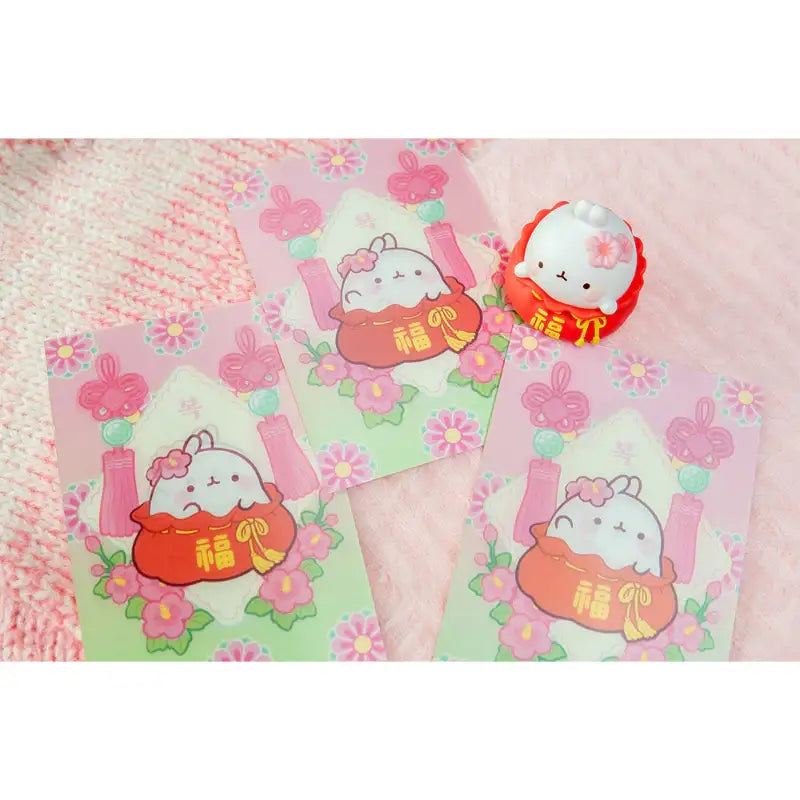 Molang - Lenticular New Year's Greetings Card - Molang - Lenticular Card - Harumio