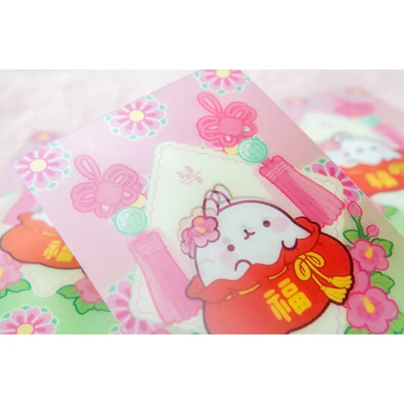 Molang - Lenticular New Year's Greetings Card - Molang - Lenticular Card - Harumio