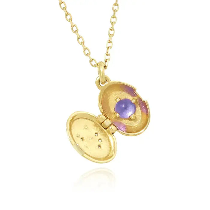 OST - Moon & Star Yellow Gold Locket - OST - Jewelry - Harumio