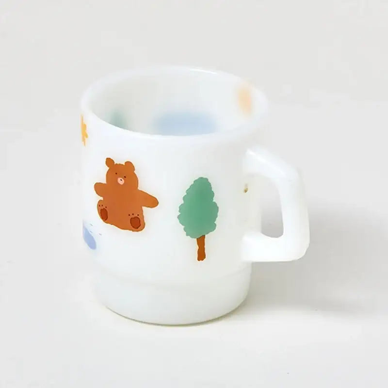Korean Little Buddy - Milk Glass Mug - Modern House - Mugs - Harumio