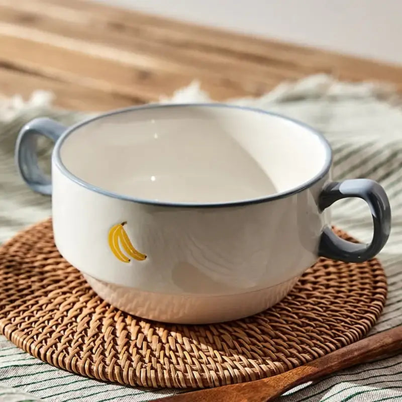 Korean Picnic Day - Double Handle Soup Bowl - Modern House - Kitchenware - Harumio