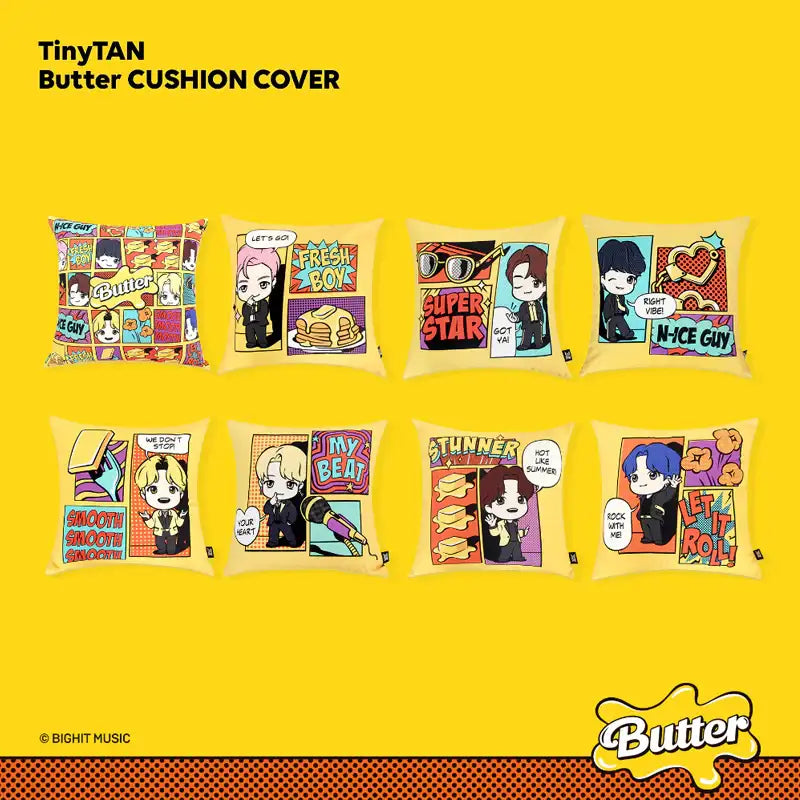 NARA HOME DECO x BT21- TinyTAN Butter Square Cushion Cover - NARA HOME DECO - Home & Living - Harumio