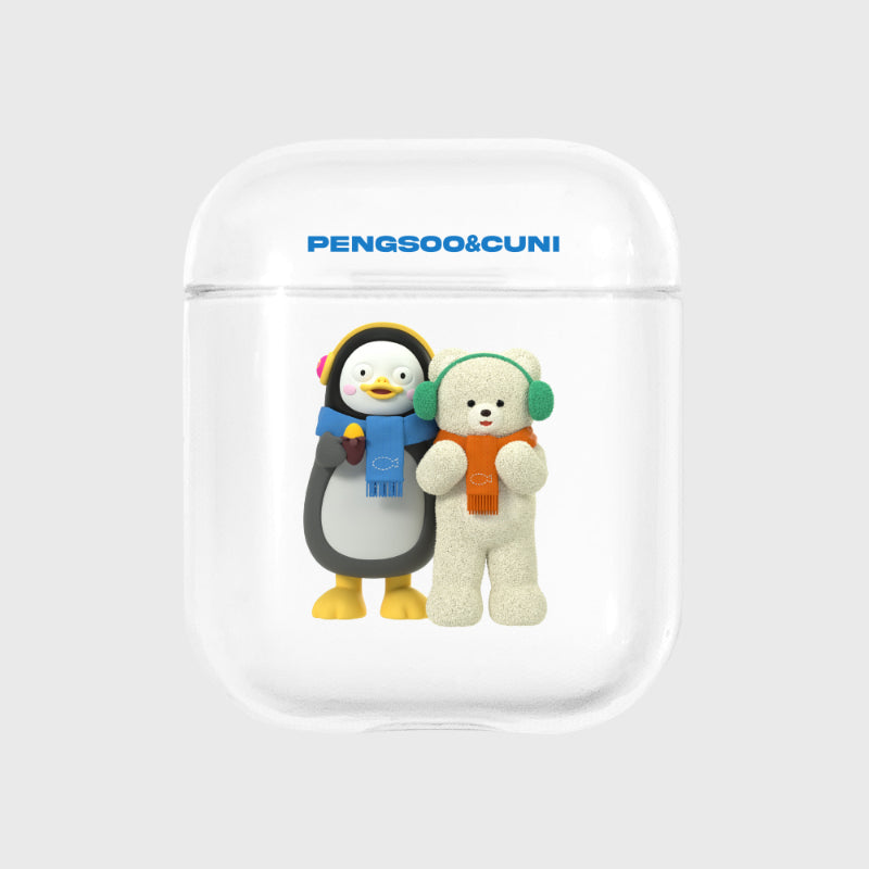 Earpearp x Pengsoo - Pengsoo and Cuni Buddy AirPods Clear Hard Case