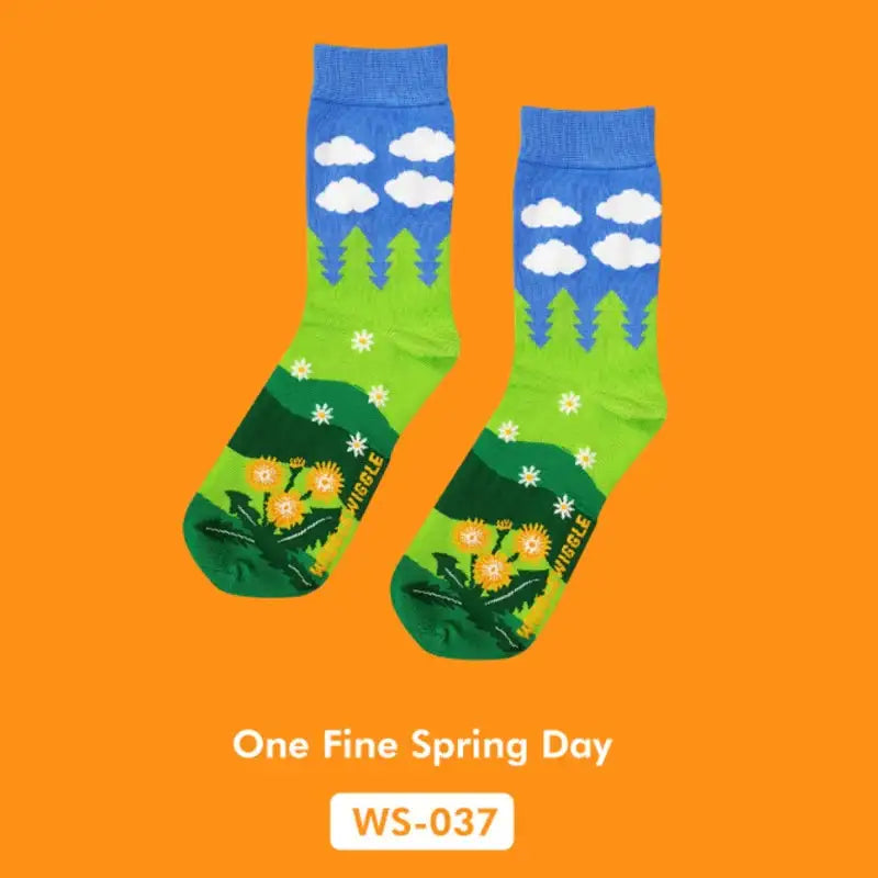 Wiggle Wiggle - Spring Pattern Socks - Wiggle Wiggle - Socks - Harumio