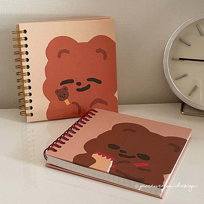 Pureureumdesign x 10x10 - Cupid Bear Square Grid Notebook