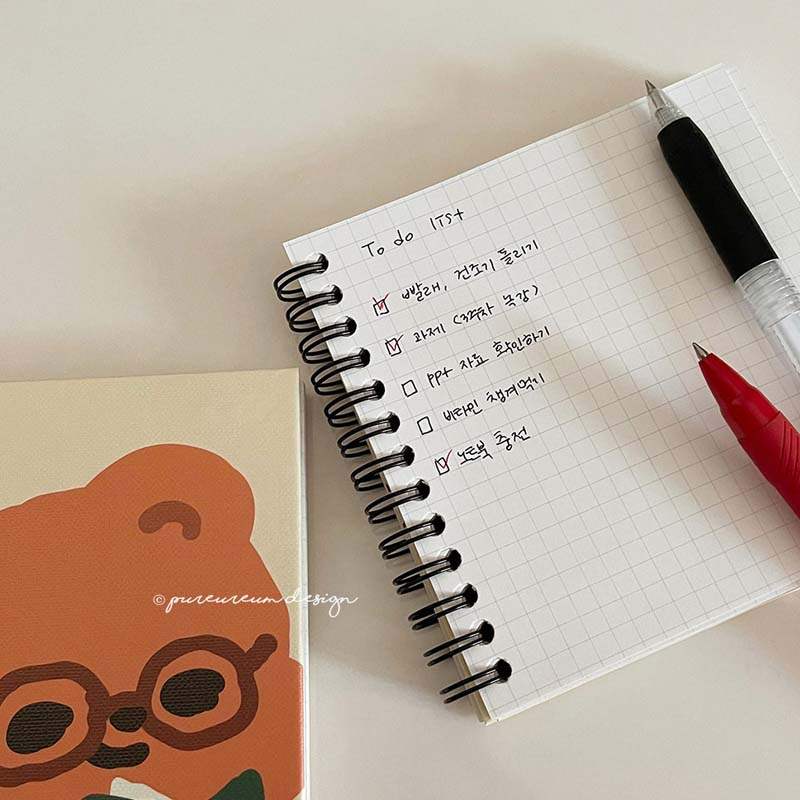 Pureureumdesign x 10x10 - Cupid Bear Square Grid Notebook - Pureureumdesign - Stationery - Harumio