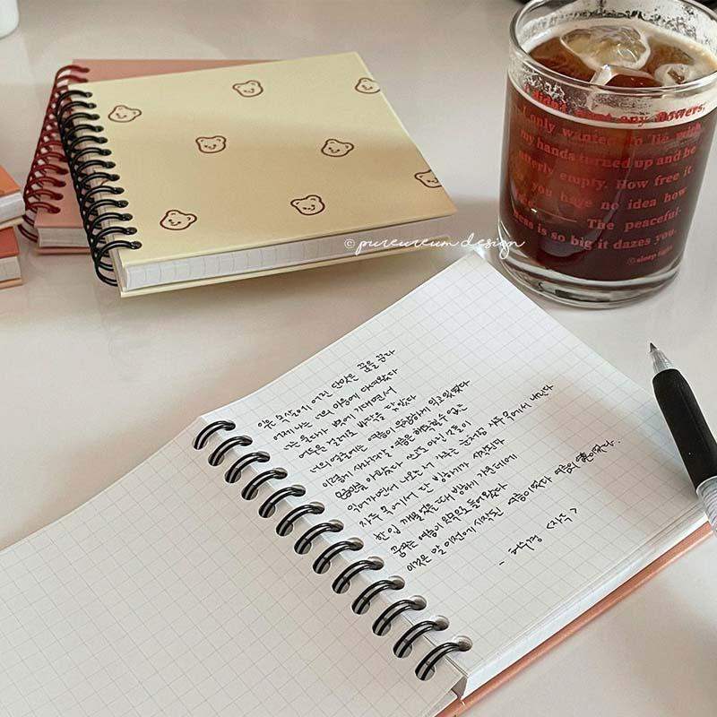 Pureureumdesign x 10x10 - Cupid Bear Square Grid Notebook - Pureureumdesign - Stationery - Harumio