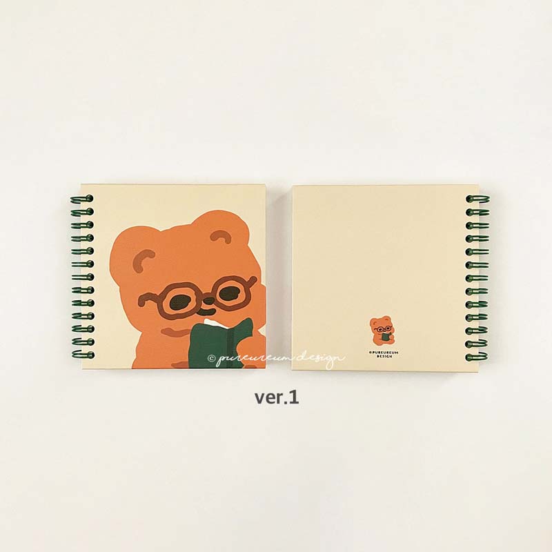 Pureureumdesign x 10x10 - Cupid Bear Square Grid Notebook