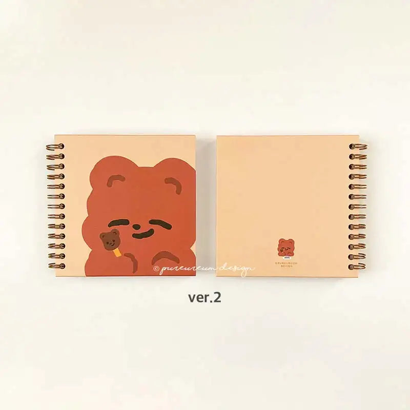 Pureureumdesign x 10x10 - Cupid Bear Square Grid Notebook - Pureureumdesign - Stationery - Harumio