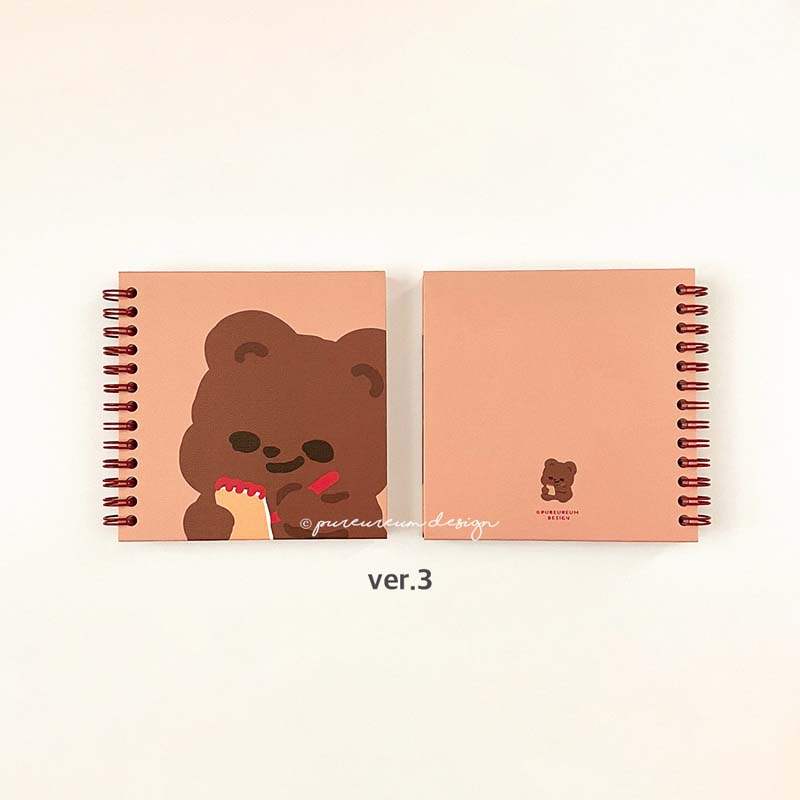 Pureureumdesign x 10x10 - Cupid Bear Square Grid Notebook - Pureureumdesign - Stationery - Harumio