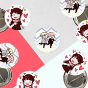 Excuse Me, but the World Will Be Gone for a While - Round Pin Button Set - Webtoon Shop - Pin Buttons - Harumio