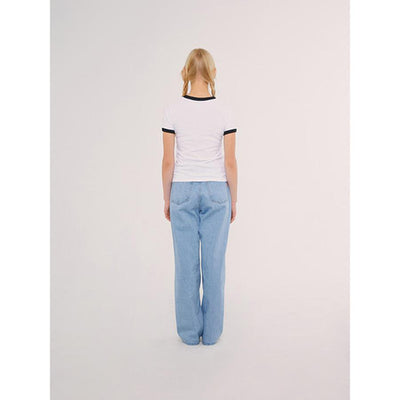 Kirsh - Big Cherry Ringer T-Shirt - White