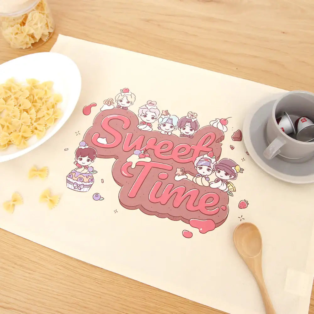 BTS - TinyTAN Sweet Time Kitchen Fabric - BTS TinyTAN - Home & Living, Accessories - Harumio