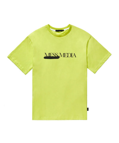 Sleazy Corner - Mess Media Spray T-shirt - Yellow Green