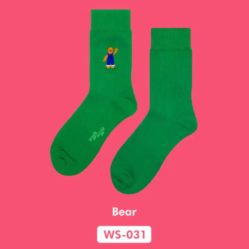 Wiggle Wiggle - Embroidered Socks - Wiggle Wiggle - Socks - Harumio