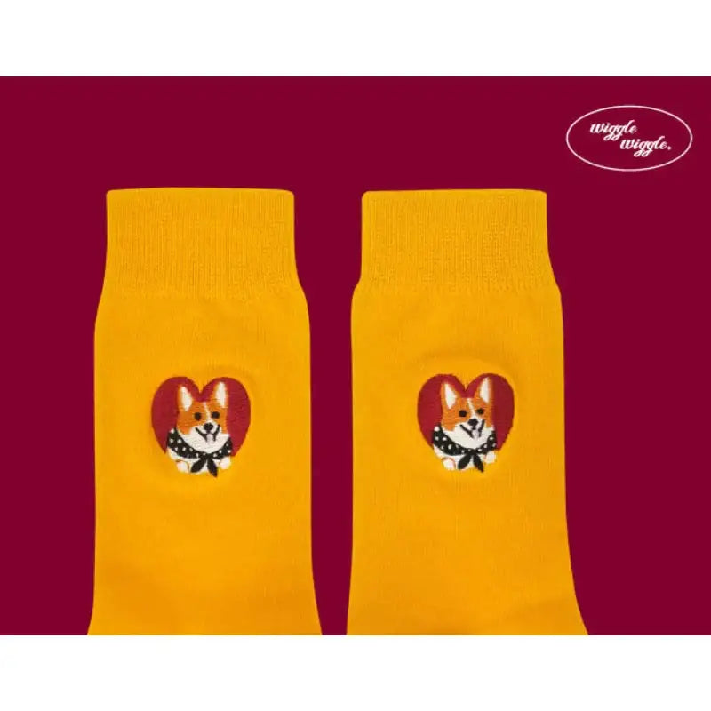 Wiggle Wiggle - Embroidered Socks - Wiggle Wiggle - Socks - Harumio