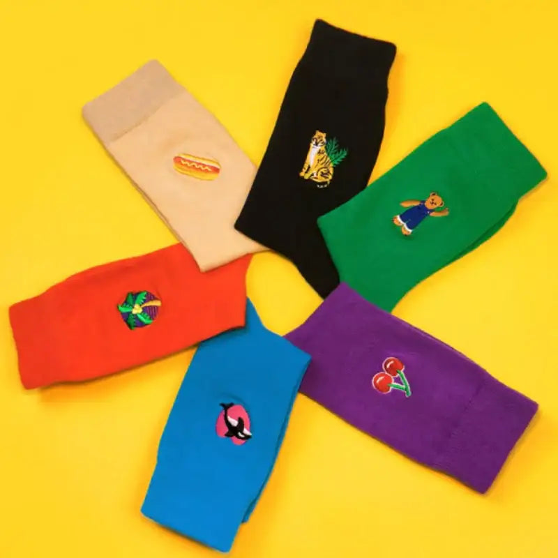Wiggle Wiggle - Embroidered Socks - Wiggle Wiggle - Socks - Harumio