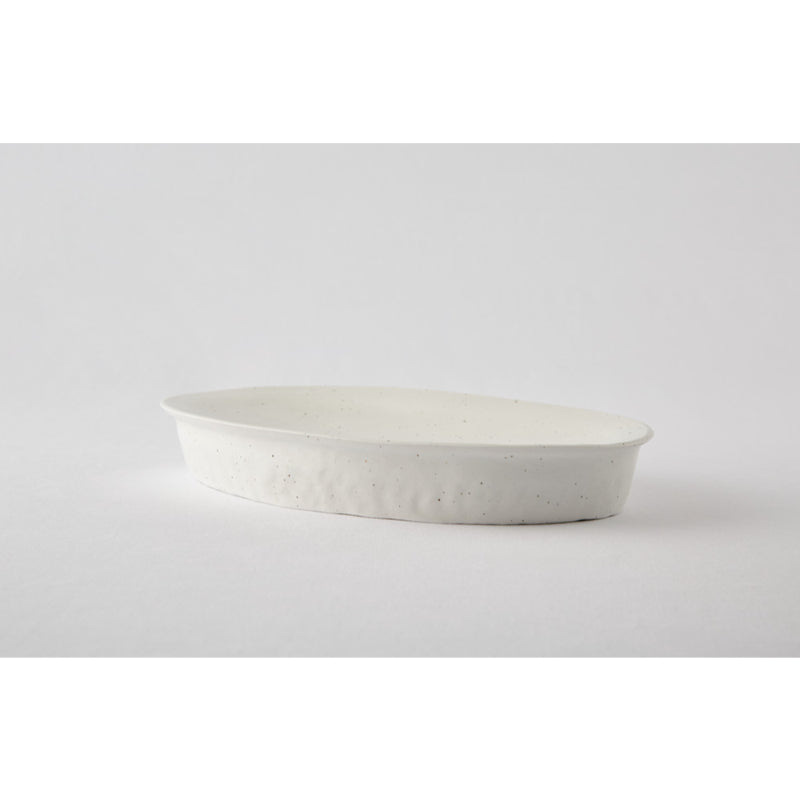 Chaora - Matte White Porcelain Ellipse Compote Plate