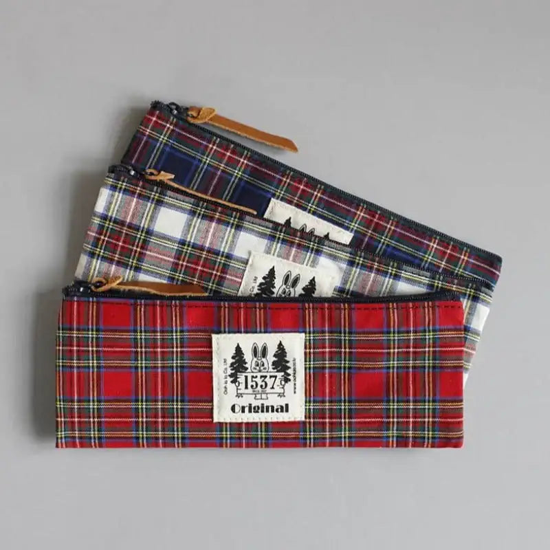 1537 - Tartan Check Pen Case - 1537 - Pen & Pencil Cases - Harumio