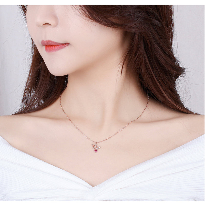 CLUE - Good Fortune July Cupid Silver Necklace