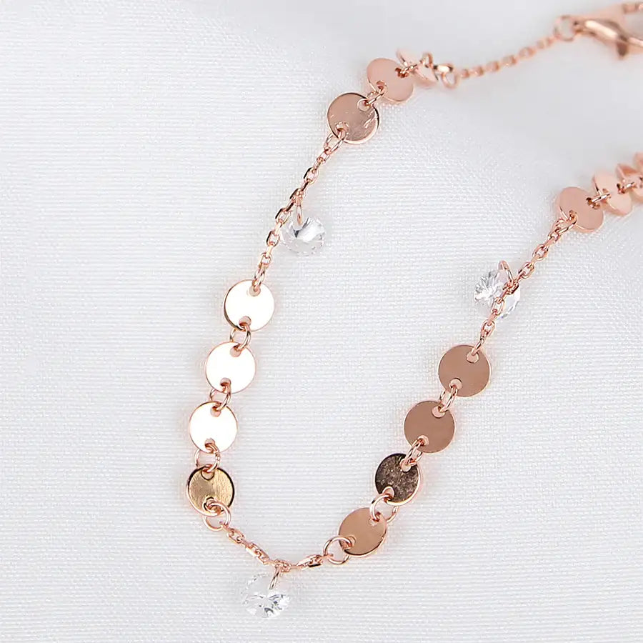 CLUE - Round Coin Pendant Silver Bracelet - CLUE - Jewelry - Harumio